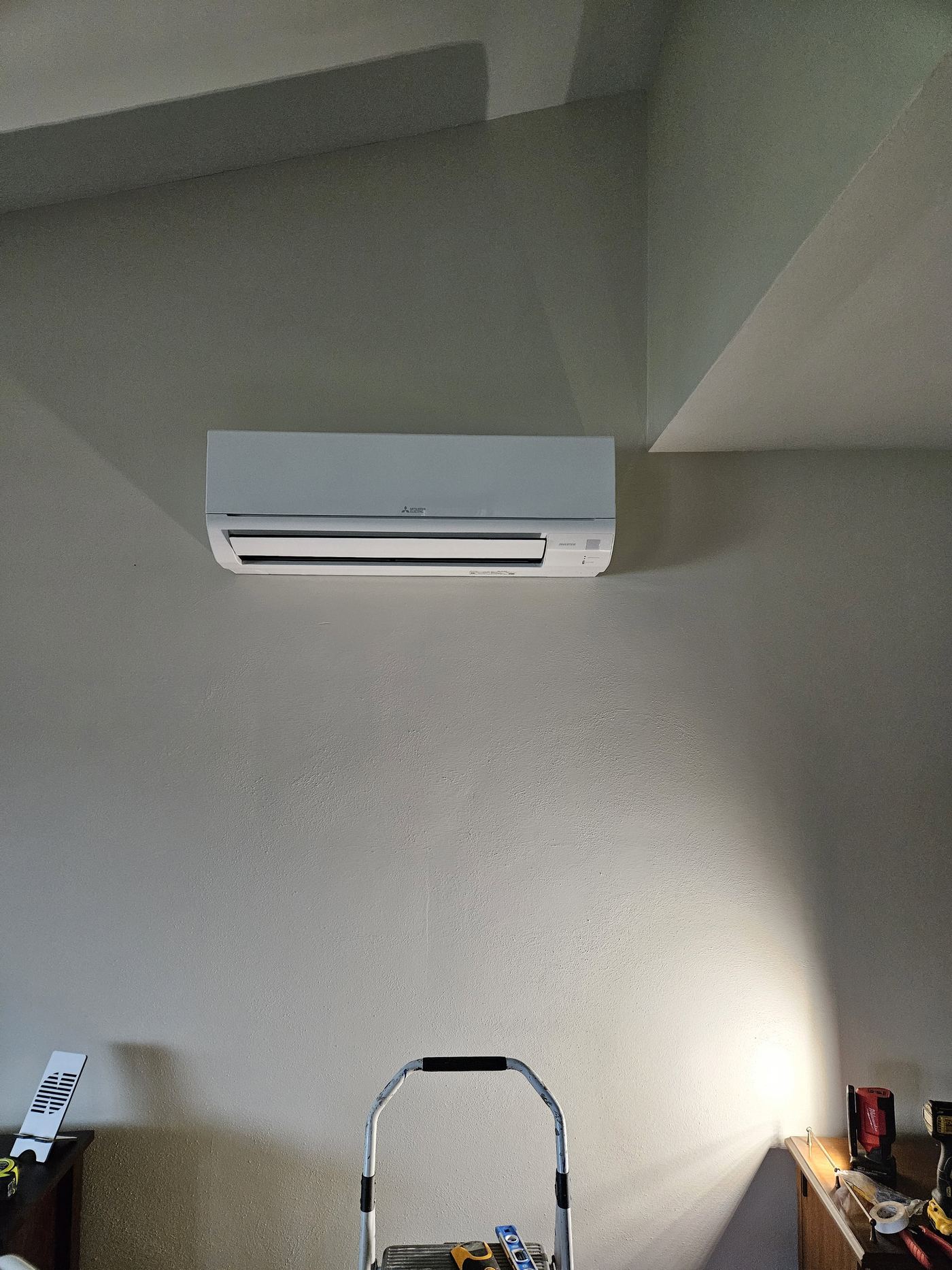 Mounted ductless mini split installed by KO HVAC in Wilkes Barre, PA.