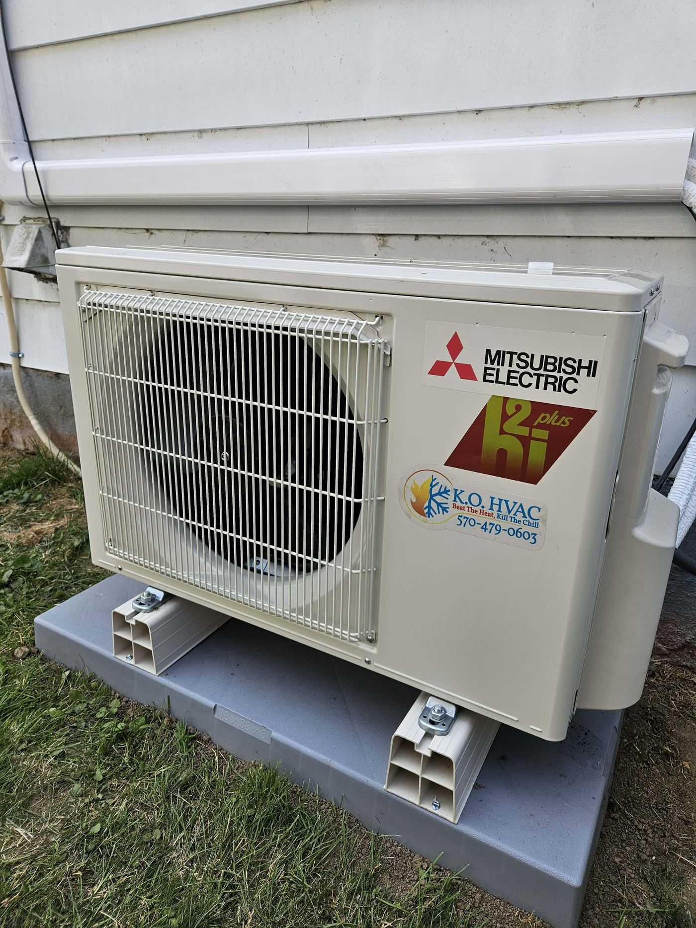 Outdoor ductless system installed by KO HVAC in Kingston, PA.