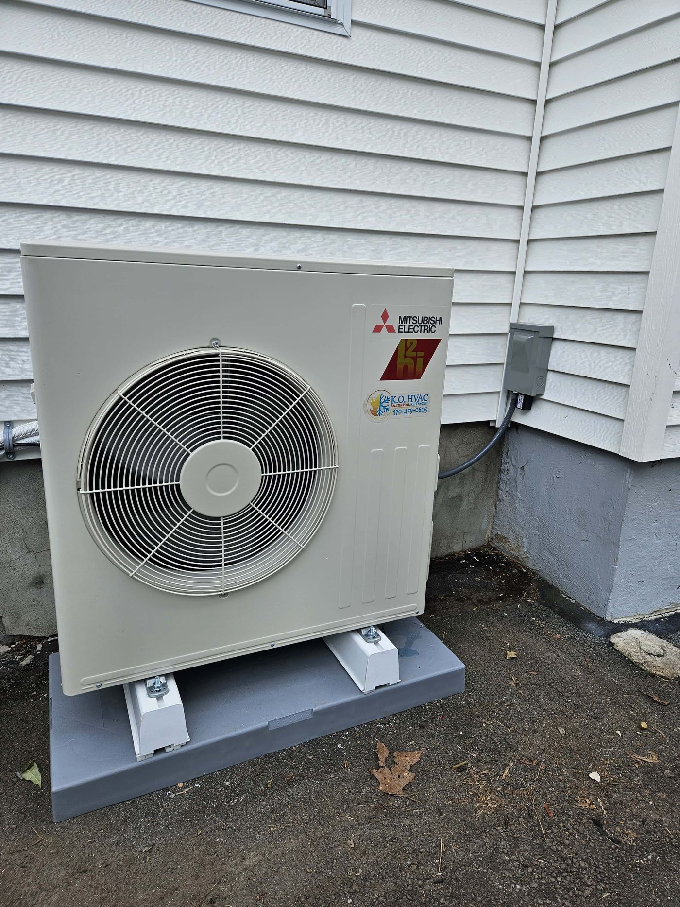 Mitsubishi HVAC system installed by KO HVAC in Ashley, PA.