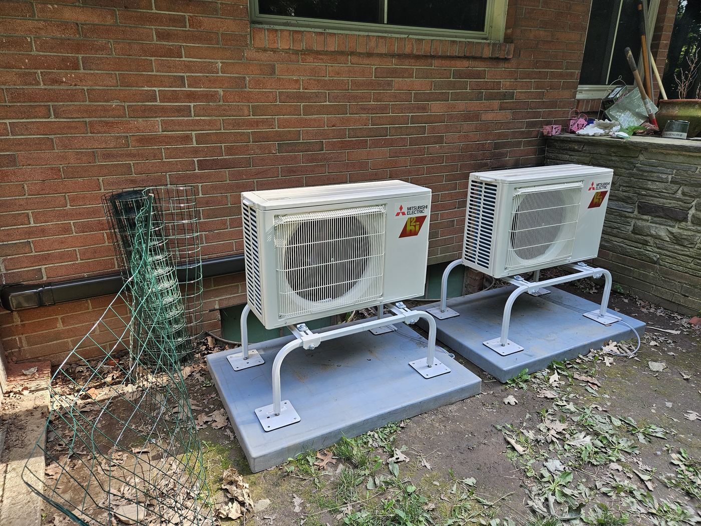 Two outdoor Mitsubishi air conditioners installed by KO HVAC in Laflin, PA.