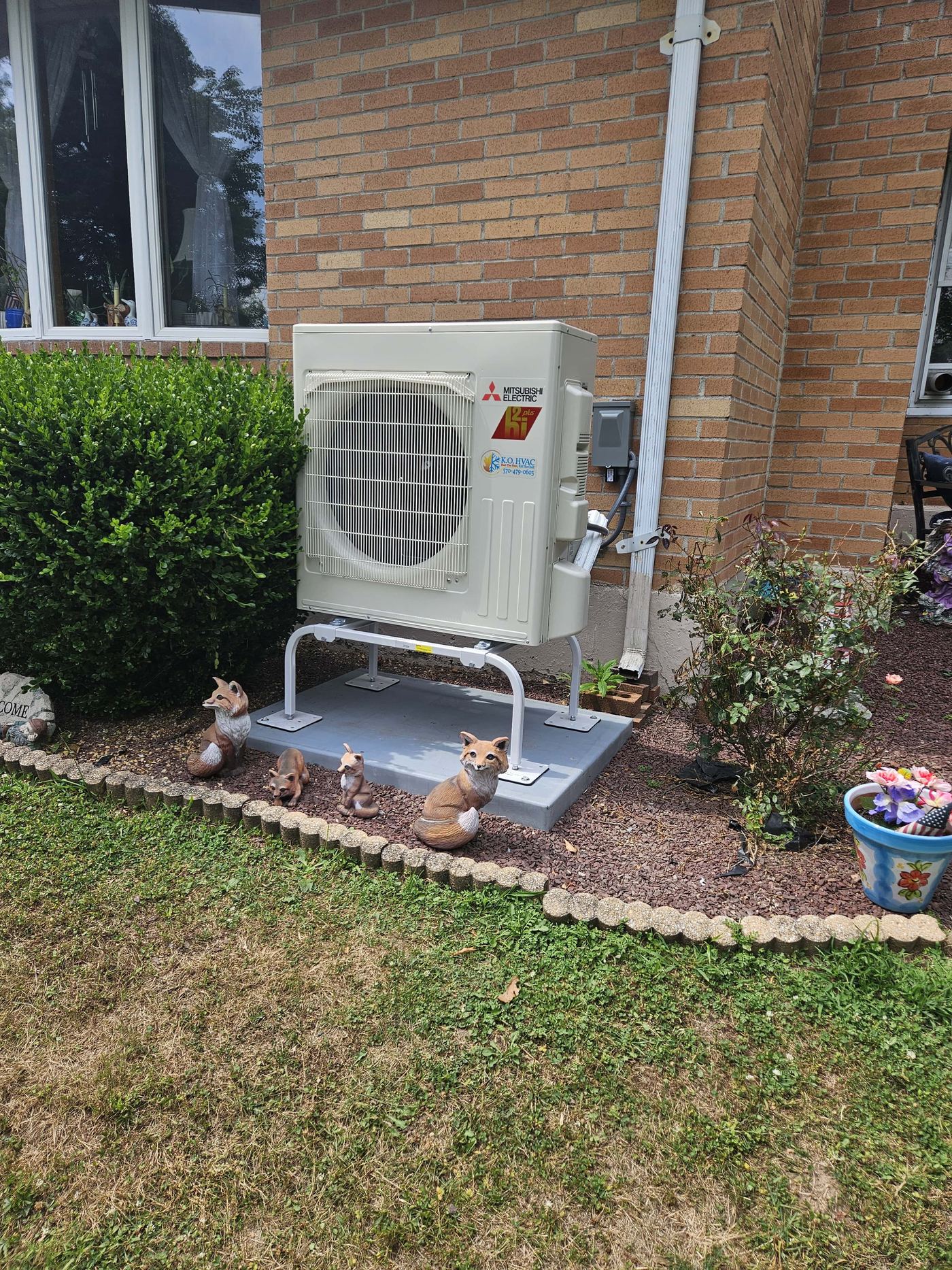 Outdoor Mitsubishi HVAC system installed by KO HVAC in Old Forge, PA.