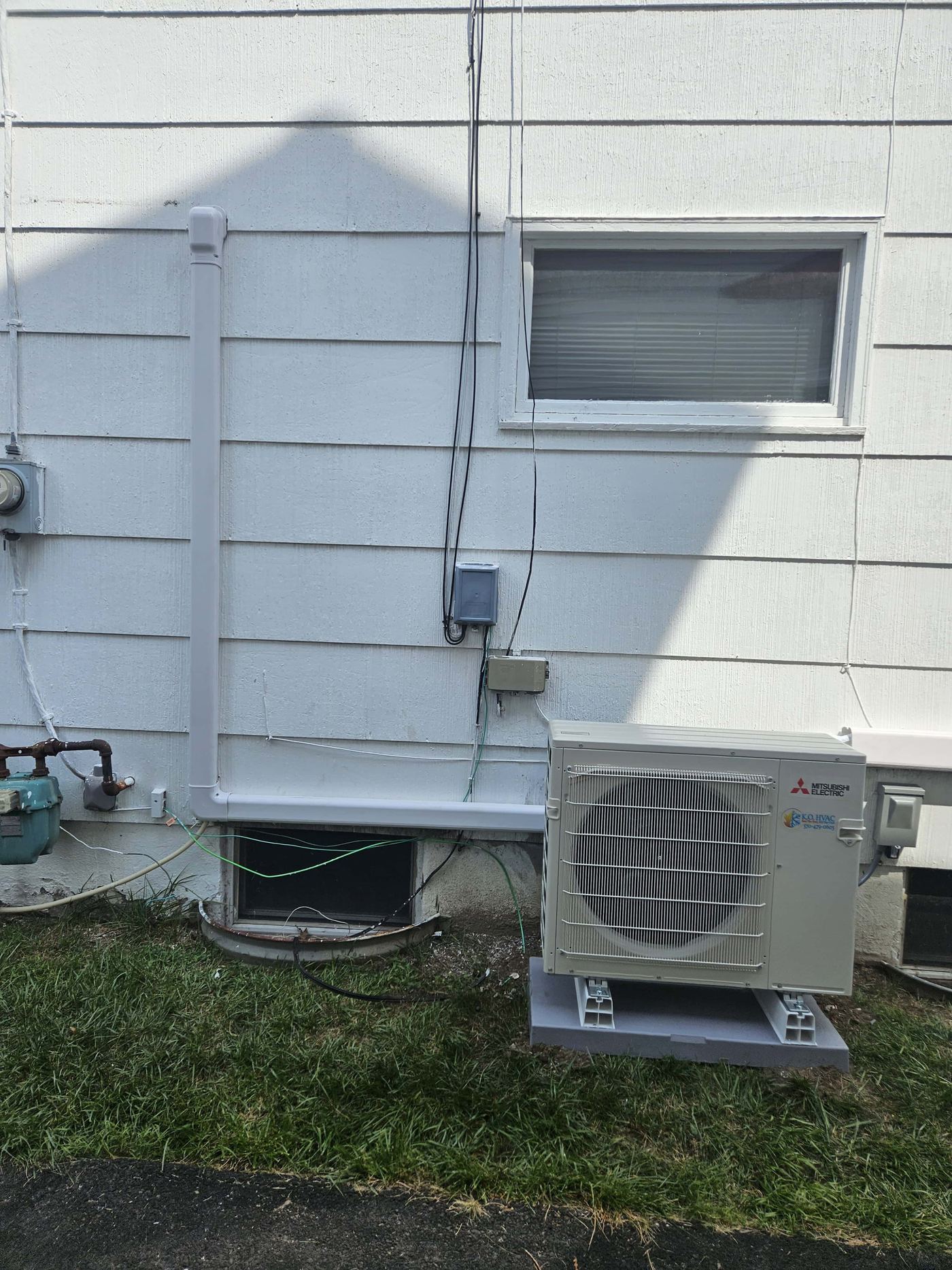 Outdoor Mitsubishi HVAC system installed by KO HVAC in Wilkes Barre, PA.